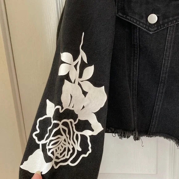 ORGVSM Reverse Design Black Denim Crop Jacket - Picture 6 of 8